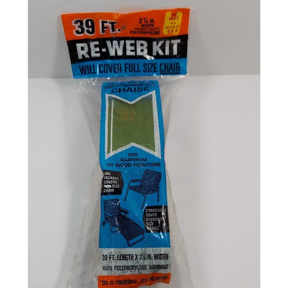Wellington Re-Web Kit Dark Green 39 Ft Webbing Covers 1 Full Size Chair Sealed - Picture 3 of 9